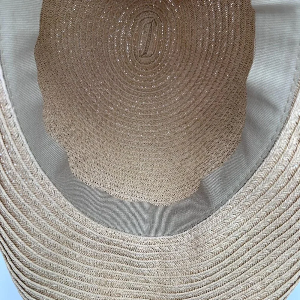 Panama Jack Women's Classic Paper Straw Open Back Floppy Sun Hat, OS, Tea‎ Beige